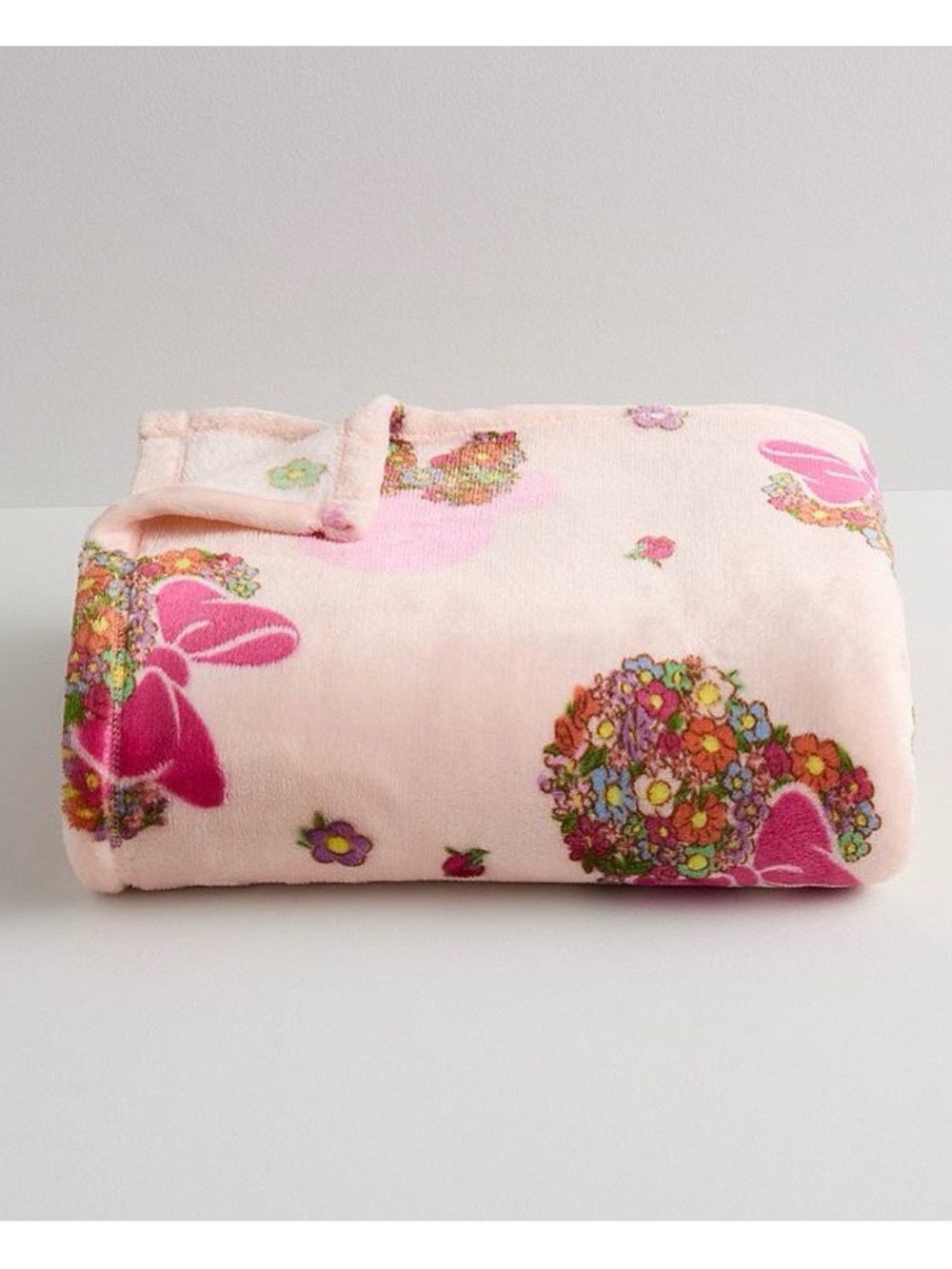 Plush Floral Disney Throw Blanket - Pink
